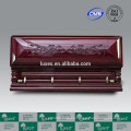 Servicio de funeral LUXES mejor precio cofrecillos de longevidad-Dragon chino tallado ataúd de madera